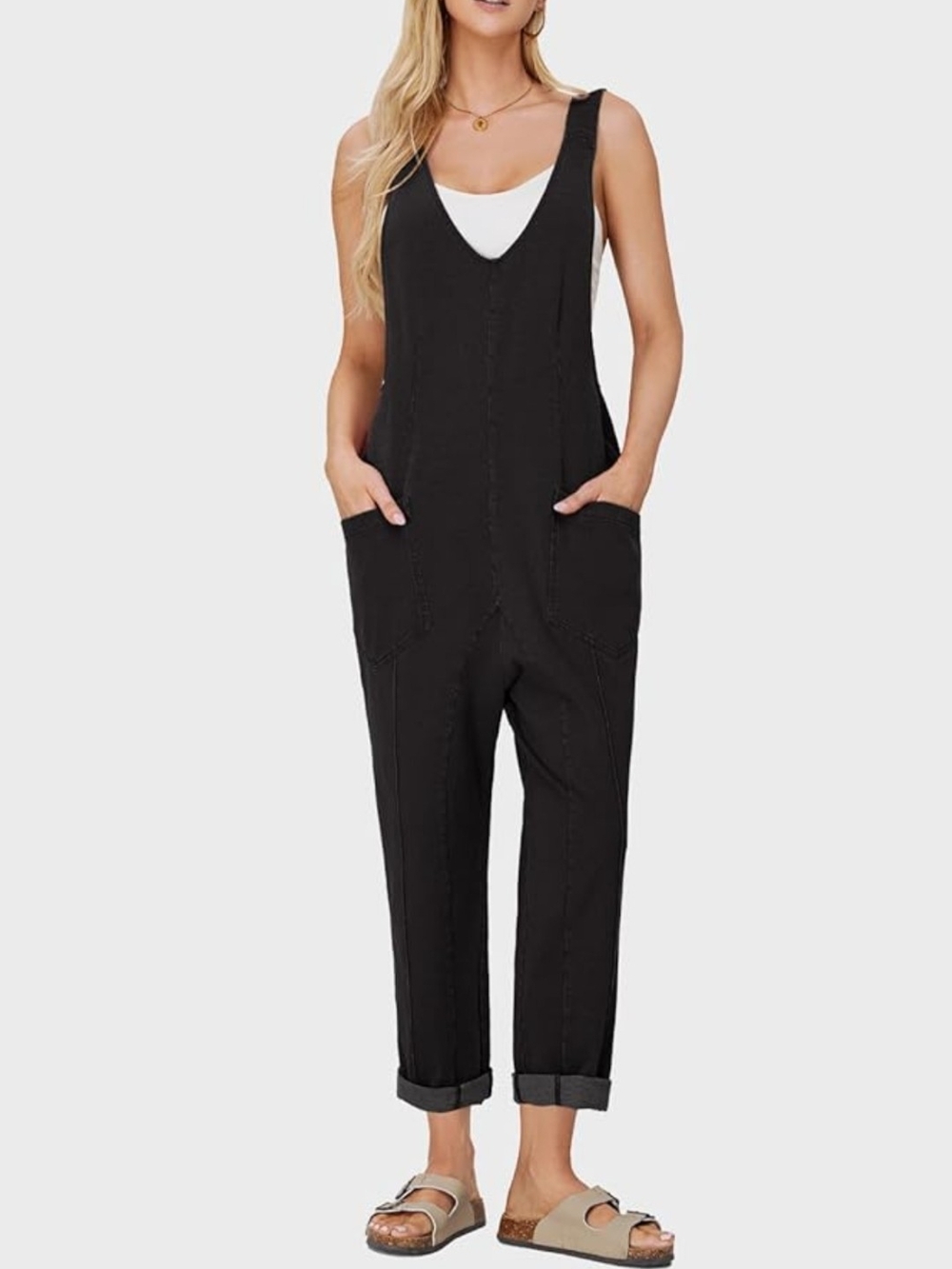 Washed Black Denim Overalls Jumpsuit Adjustable Straps Utility Boho Size M